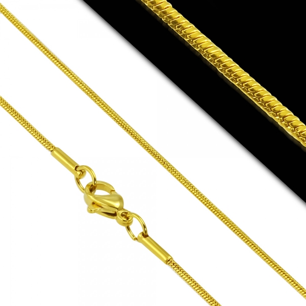 Lant auriu inox model sarpe 45 cm si 1.2 mm grosime [1]
